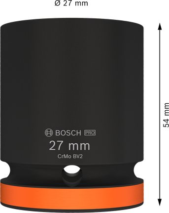 Bosch PRO Impact Socket 3/4" 27 mm with 54 mm length.