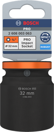 Bosch PRO Impact Socket 3/4 inch 32 mm for heavy-duty use.