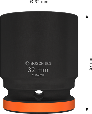 Bosch PRO Impact Socket 3/4 inch 32 mm for heavy-duty fastening.