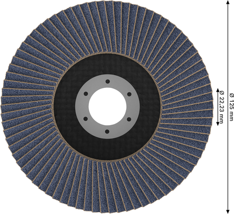 Bosch PRO X571 flap disc 125mm G40 for metal grinding.