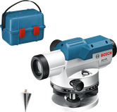 Bosch GOL 26 D optical level with carry case and plumb bob.