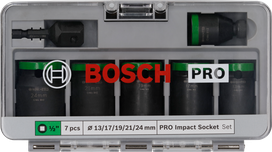 Bosch PRO Impact Socket Set with adapter, 7 pieces.