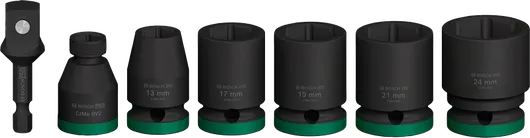 Bosch PRO Impact Socket Set with adapter, 7 pieces.