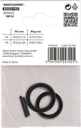 Bosch 3/8″ retaining ring and pin set.