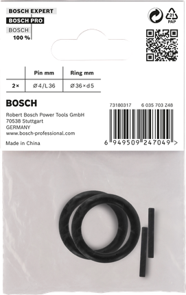 Bosch retaining ring and pin set 3/4″ 4 pcs.
