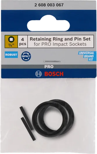 Bosch 3/4″ retaining ring and pin set, 4 pcs.