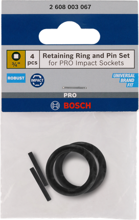 Bosch 3/4″ retaining ring and pin set, 4 pcs.