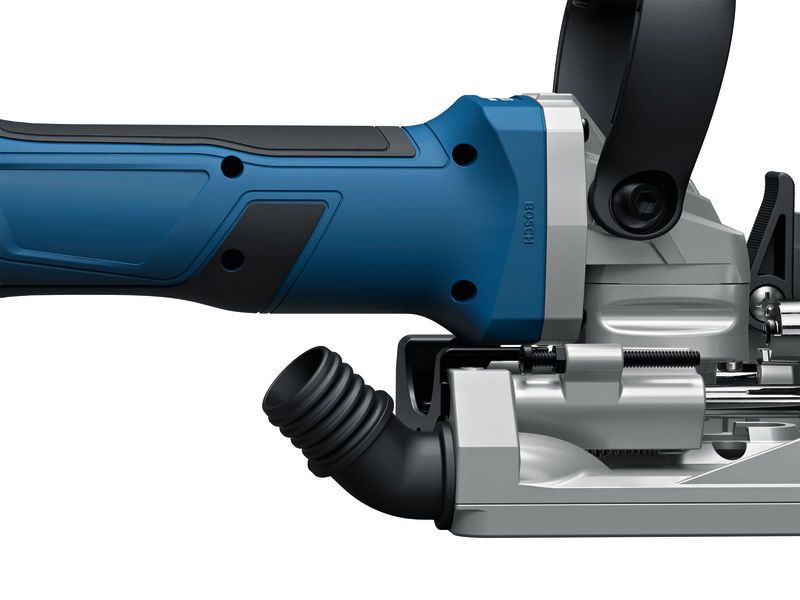 Bosch GFF 18V-22 biscuit joiner handle with dust extraction.