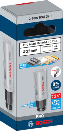 PRO Multi Material PC Plus Hole Saw, 22 mm PRO Multi Material PC Plus Hole Saw, 22 mm