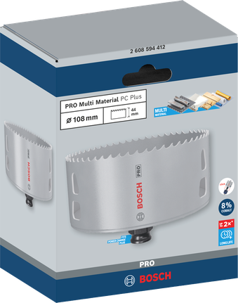 PRO Multi Material PC Plus Hole Saw, 108 mm PRO Multi Material PC Plus Hole Saw, 108 mm