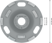 Bosch PRO Concrete Grinding Head 125 mm for grinding concrete.