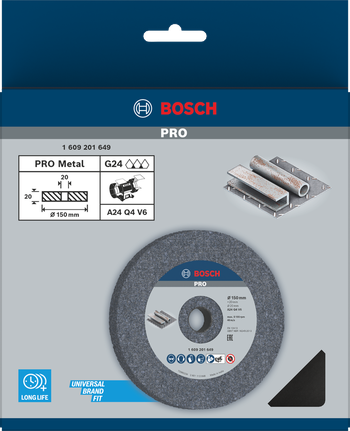 PRO Metal Grinding Wheel, 150 x 20 x 20 mm, G24 Bosch PRO metal grinding wheel 150×20×20 mm G24.