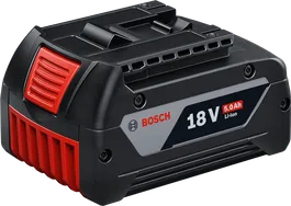 Bosch 18V 5.0Ah lithium-ion battery pack.