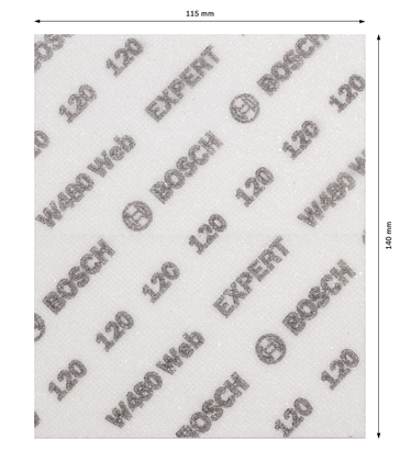 Bosch EXPERT W480 Web 120 grit sanding sheet 115x140 mm.