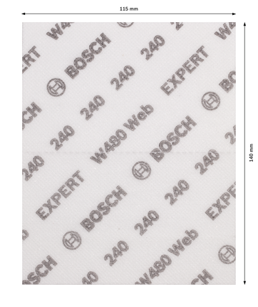 Bosch EXPERT W480 Web 240 grit sanding sheet, 115x140 mm.
