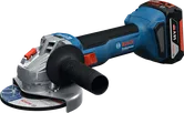 Bosch GWS 18V-8 cordless angle grinder, ergonomic handle.