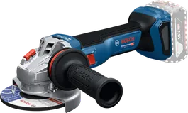 Bosch GWS 18V-11 cordless angle grinder with side handle.
