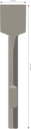 PRO HEX-4C Spade Chisel 28 mm, 80 x 400 mm Bosch PRO HEX-4C Spade Chisel 80 x 400 mm.