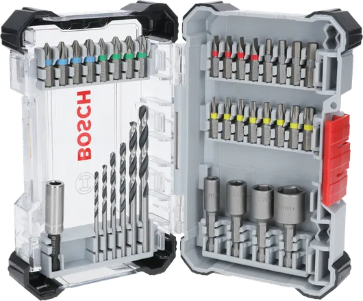 Bosch 35-piece extra hard screwdriver and HSS drill bit set.