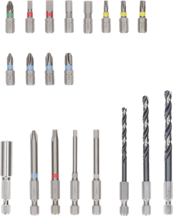 Bosch Extra Hard Screwdriver Bit and Metal HSS Drill Bit Set, 20 pcs.