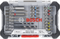 Bosch extra hard screwdriver and metal HSS drill bit set 20 pcs.