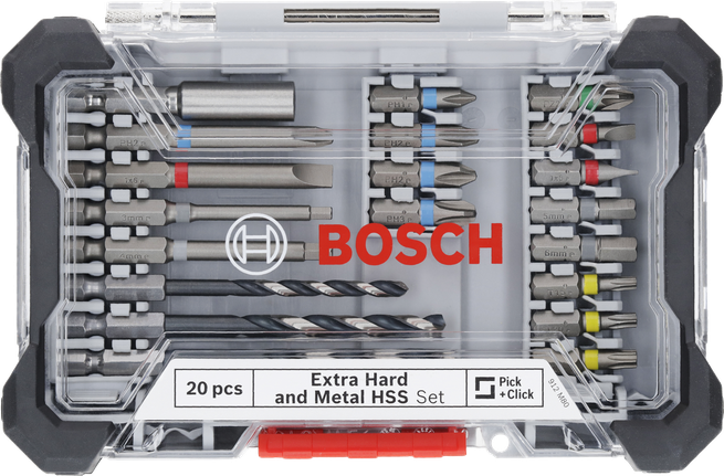 Bosch extra hard screwdriver and metal HSS drill bit set 20 pcs.