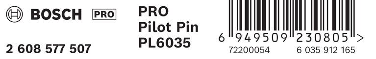 Pilot Pin for PRO Metal TCT Annular Cutter, 6 x 90 mm Bosch PRO Pilot Pin PL6035 packaging.