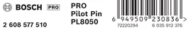 Bosch PRO Pilot Pin PL8050 label with barcode.