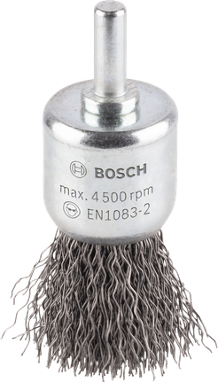 PRO Metal clean End Brush, Straight Shank, 25 x 0.3 mm Bosch PRO Metal clean end brush crimped wire 25 mm.