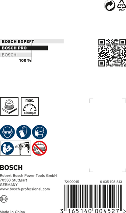 PRO Metal clean Cup Brush, Straight Shank, 70 x 0.2 mm Bosch PRO Metal clean cup brush 70 x 0.2 mm.