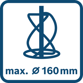 For mixing paddles up to max. Ø160 mm