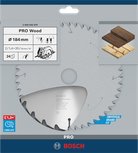 Bosch PRO Wood Circular Saw Blade 184 mm for precise wood cutting.