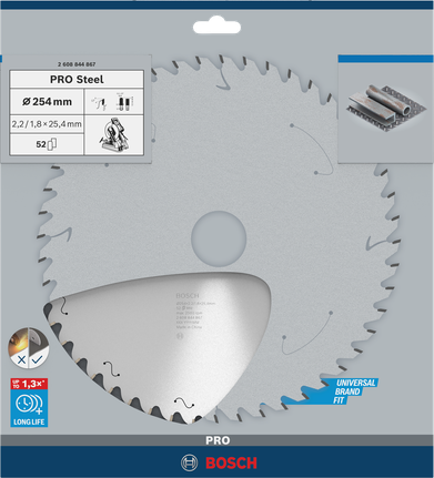 Bosch PRO Steel circular saw blade 254×2.2×25.4 mm T52.