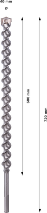 PRO SDS-max-7 Drill Bit, 40x600x720 mm Bosch PRO SDS-max-7 drill bit 40x600x720 mm.