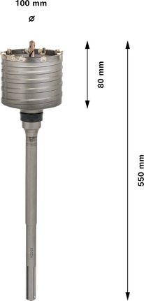 Bosch PRO SDS max-5 Core Cutter 100 mm diameter, 80 mm depth.
