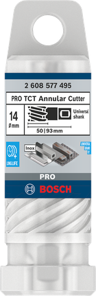 Bosch PRO Metal TCT Annular Cutter 14 mm for precise metal drilling.