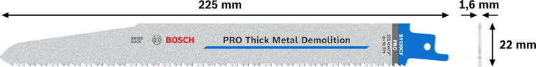 Bosch PRO Thick Metal Demolition S1130CF blade, 225 mm.