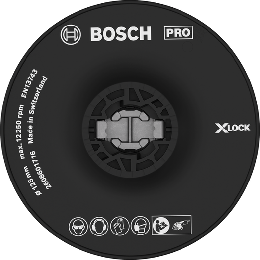 PRO Backing Pad Hard Bosch PRO Backing Pad Hard 125 mm X-Lock accessory.