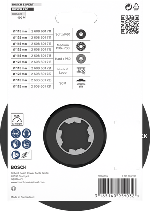 PRO Backing Pad, 125 mm, SCM Bosch PRO backing pad 125 mm SCM.
