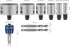 Bosch PRO Multi Material PC Plus Hole Saw Set, 9 pcs.