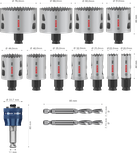 Bosch PRO Multi Material PC Plus Hole Saw Set, 14 pcs.