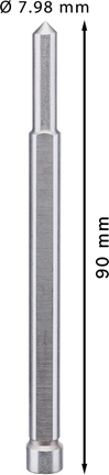 Pilot Pin for PRO Metal TCT Annular Cutter, 7 x 90 mm Bosch pilot pin for PRO Metal TCT annular cutter 7.98x90 mm.