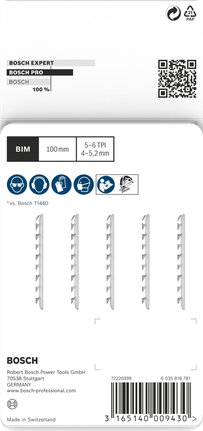 PRO Hardwood fast T144DF Jigsaw Blade, 100 mm, 5 pcs Bosch PRO Hardwood T144DF jigsaw blades 100mm 5pcs.