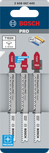 Bosch PRO Plastics PVC clean T102H jigsaw blades 3 pack.