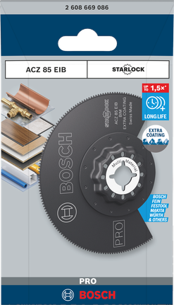 PRO ACZ 85 EIB Multitool Blade, 85 mm Bosch PRO ACZ 85 EIB 85 mm multitool blade.