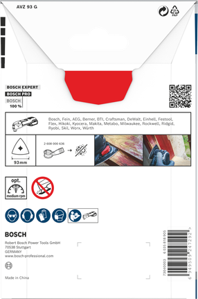 PRO AVZ 93 G Multitool Accessory, 93 mm Bosch PRO AVZ 93 G 93 mm multitool accessory.