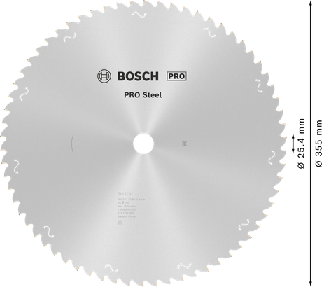 PRO Steel Bosch PRO Steel circular saw blade 355mm T66.
