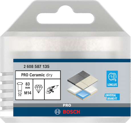 Bosch PRO Ceramic dry Core Cutter 83 mm for tile drilling.