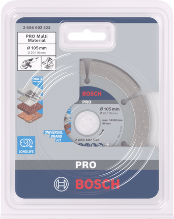 Bosch PRO multi material diamond disc 105×20/16 mm.
