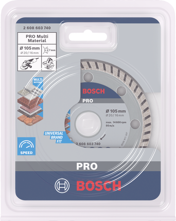 Bosch PRO Multi Material Diamond Disc 105×20/16 mm.